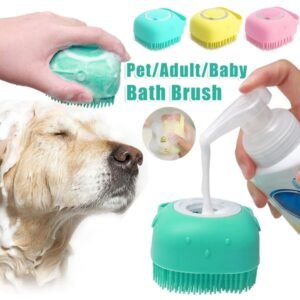 634d43a5-5040-40d6-a1ad-b31ca170060e.jpg Silicone Dog Bath Gloves with Massage Brush – Grooming, Shampoo Dispenser & Pet Cleaning Tool