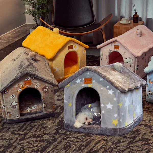 7e361819-fa7b-45d8-ac6a-c70f162d8b39.jpg Foldable Dog House Pet Cat Bed Winter Dog Villa Sleep Kennel Removable Nest Warm Enclosed Cave Sofa Pets Supplies