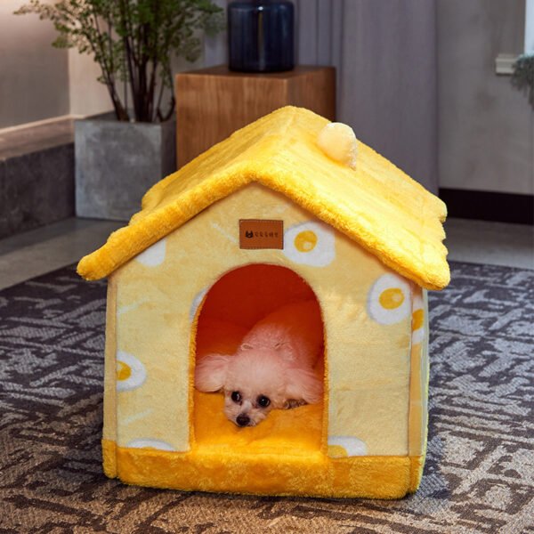 d241b32b-b9ae-437e-84f3-0f550e1e71ae.jpg Foldable Dog House Pet Cat Bed Winter Dog Villa Sleep Kennel Removable Nest Warm Enclosed Cave Sofa Pets Supplies